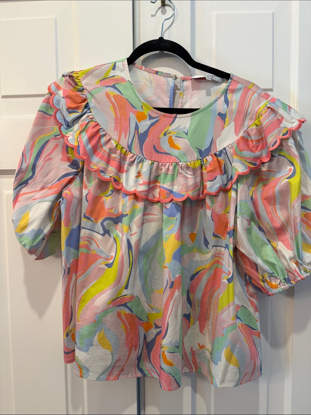 Crosby by Millie Burch Multicolor Ruffle Blouse